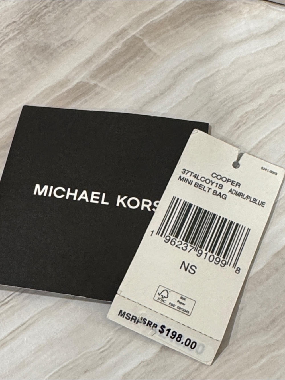 Michael Kors Bag Cooper Mini Belt Bag Logo Signature Blue Black Fanny Pack - Picture 7 of 17